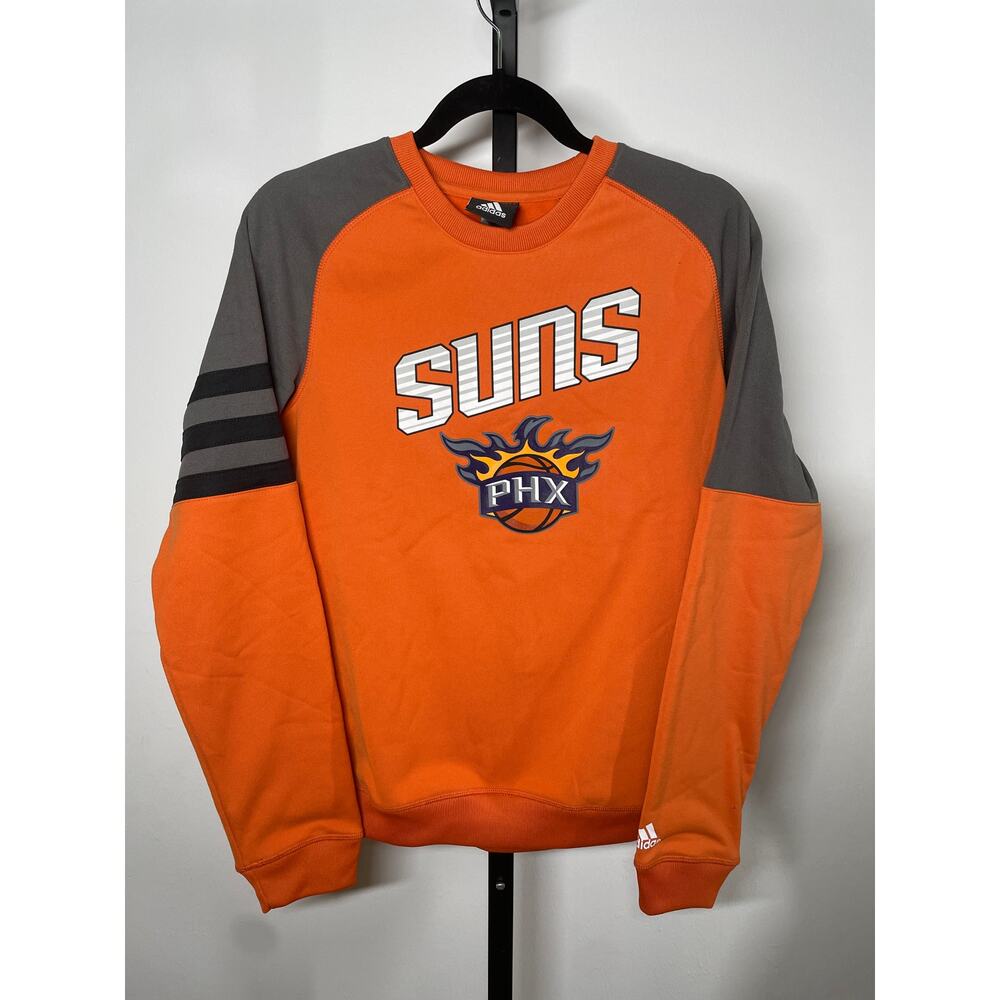 ADIDAS NBA Phoenix Suns Crew Basketball Sweatshirt Orange L Large 14 Youth Boys